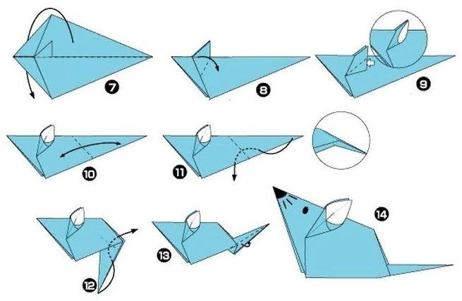 Схема мышки-оригами